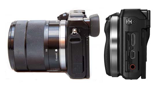 sony Nex-7 cạnh phải chứa cổng HDMI