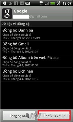 Gỡ bỏ Gmail trên HTC