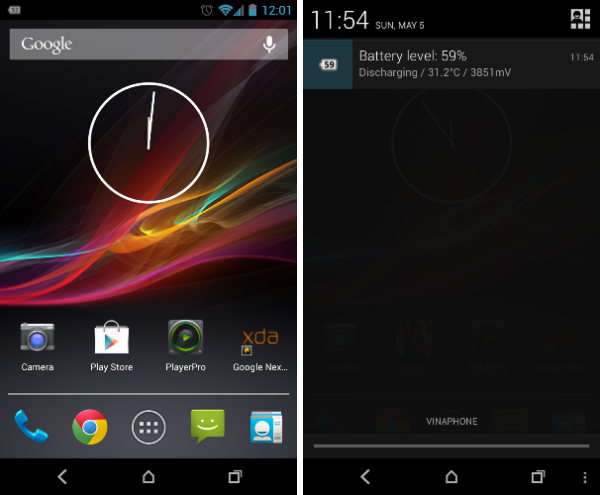 Android battery percentage