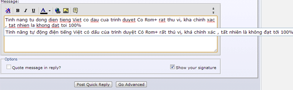 Trình duyệt Cờ Rôm+ hỗ trợ 