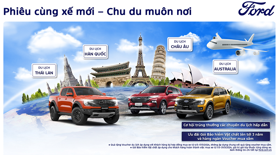 Ford Việt Nam tặng gói bảo hiểm vật chất 3 năm cho xe bán tháng 3/2024