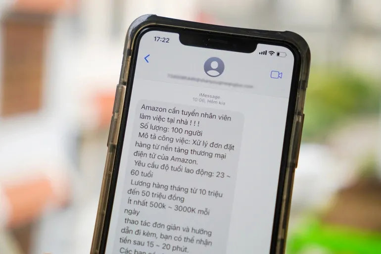 Tin nhắn rác mạo danh Amazon tràn lan trên iMessage