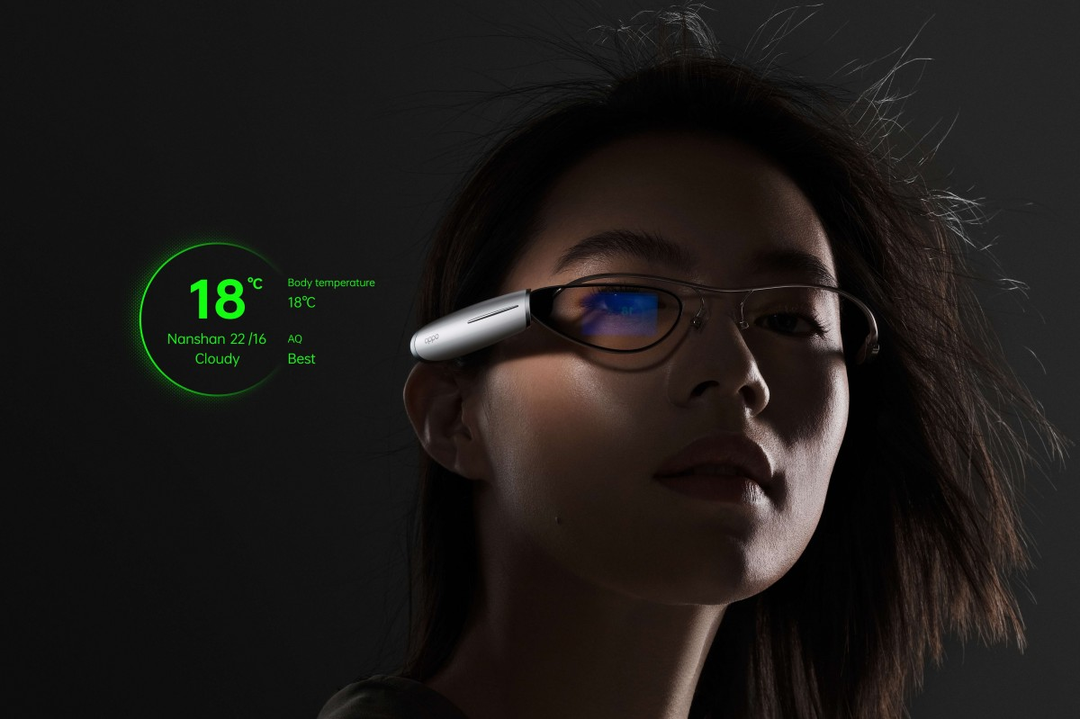 Oppo Air Glass ra mắt: kính AR trông như máy đo sức mạnh của người Saiyan