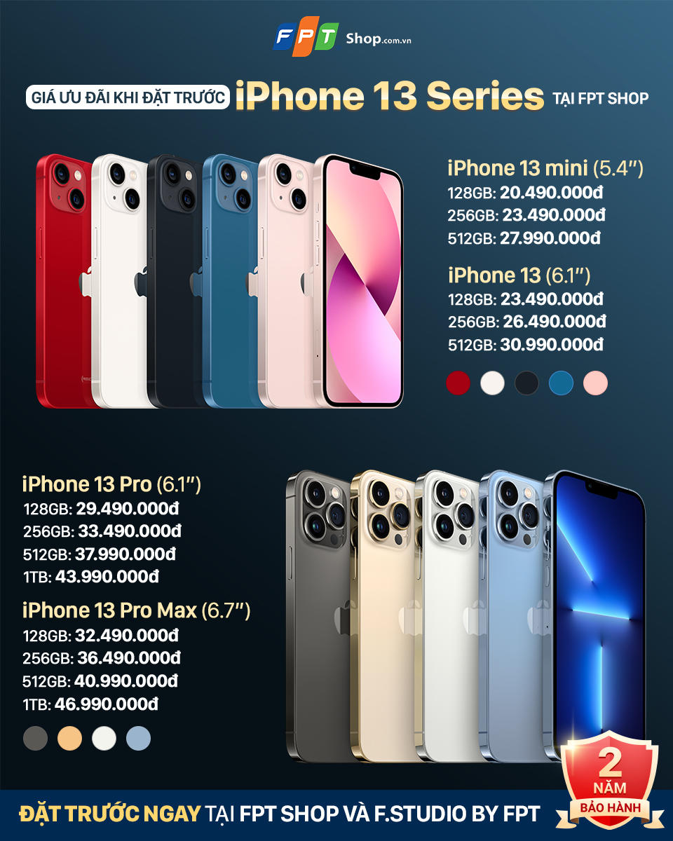 Đặt trước iPhone 13 Series, FPT Shop và F.Studio by FPT kèm ưu đãi đến 6 triệu