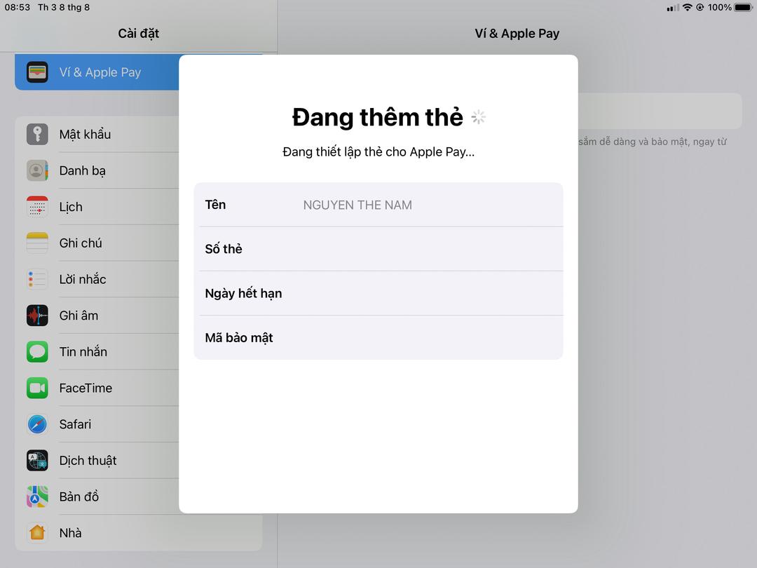 Cách thêm thẻ ngân hàng vào ví Apple Pay trên iPad mới nhất 2023