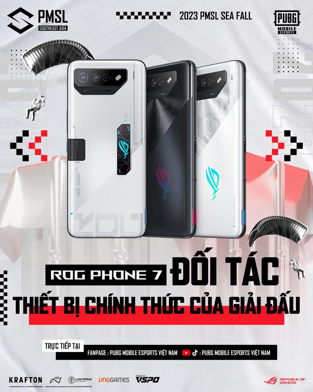 ROG Phone 7 là thiết bị thi đấu chính thức tại giải eSport 2023 PUBG Mobile Super League SEA Fall 