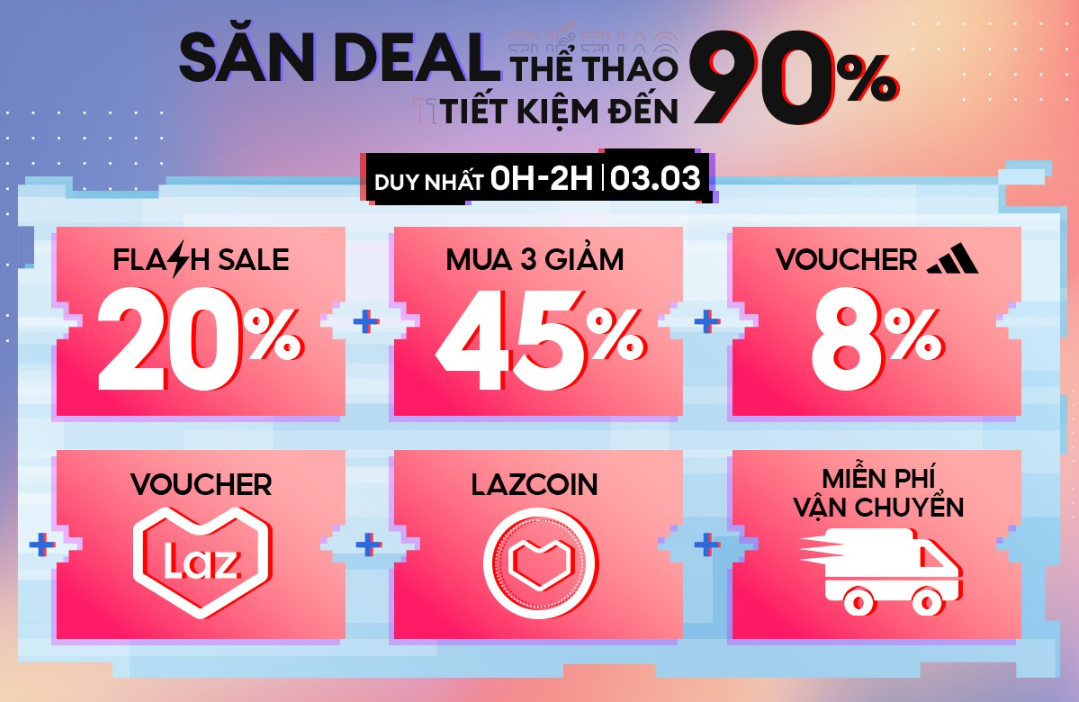 Chấn Động Siêu Sale 3/3: Adidas sale khủng cùng Lazada, giảm giá đến 45%!