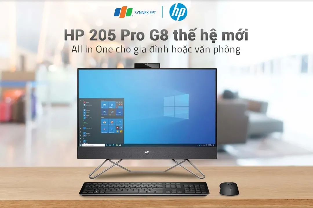 HP 205 Pro G8 AiO, máy tính tích hợp màn hình với chi phí hợp lý dành cho doanh nghiệp