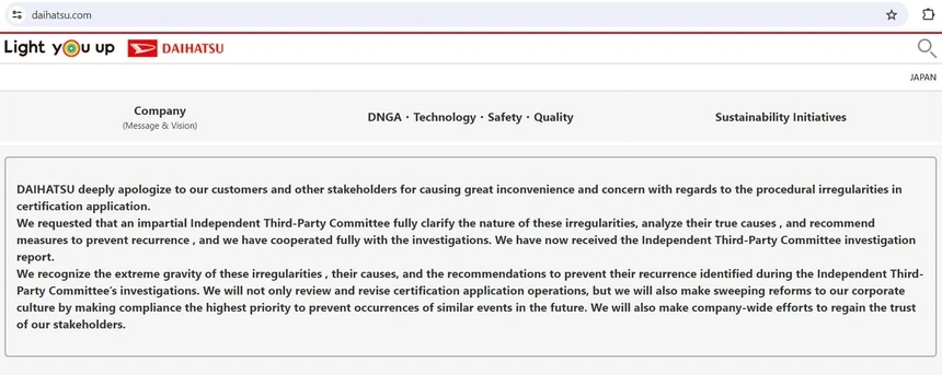 Daihatsu tạm dừng hoạt động hậu gian lận