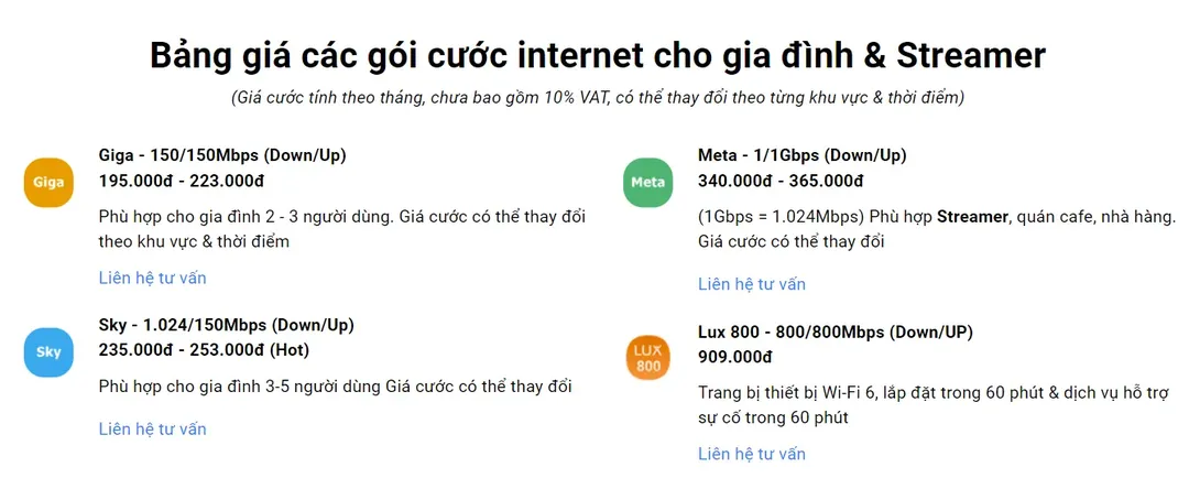 FPT Telecom tung ra 3 gói cáp quang không giới hạn băng thông