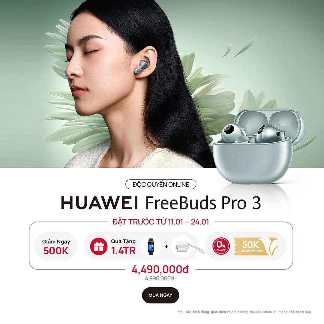 Huawei FreeBuds Pro 3 lên kệ tại Việt Nam: tai nghe TWS cao cấp chống ồn tốt hơn gấp rưỡi đời trước, nhận diện giọng nói qua khung xương