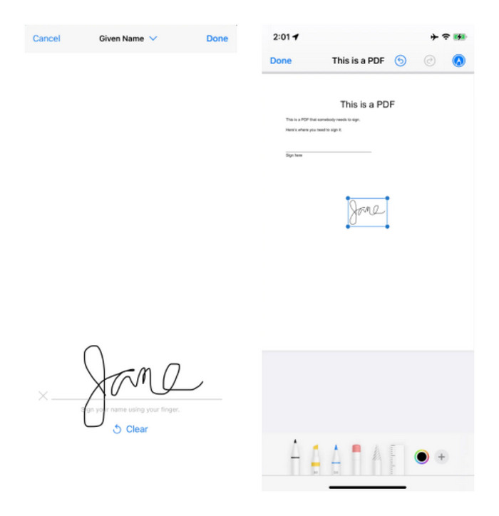 Hướng dẫn tạo chữ ký cho tài liệu PDF trên iPhone 