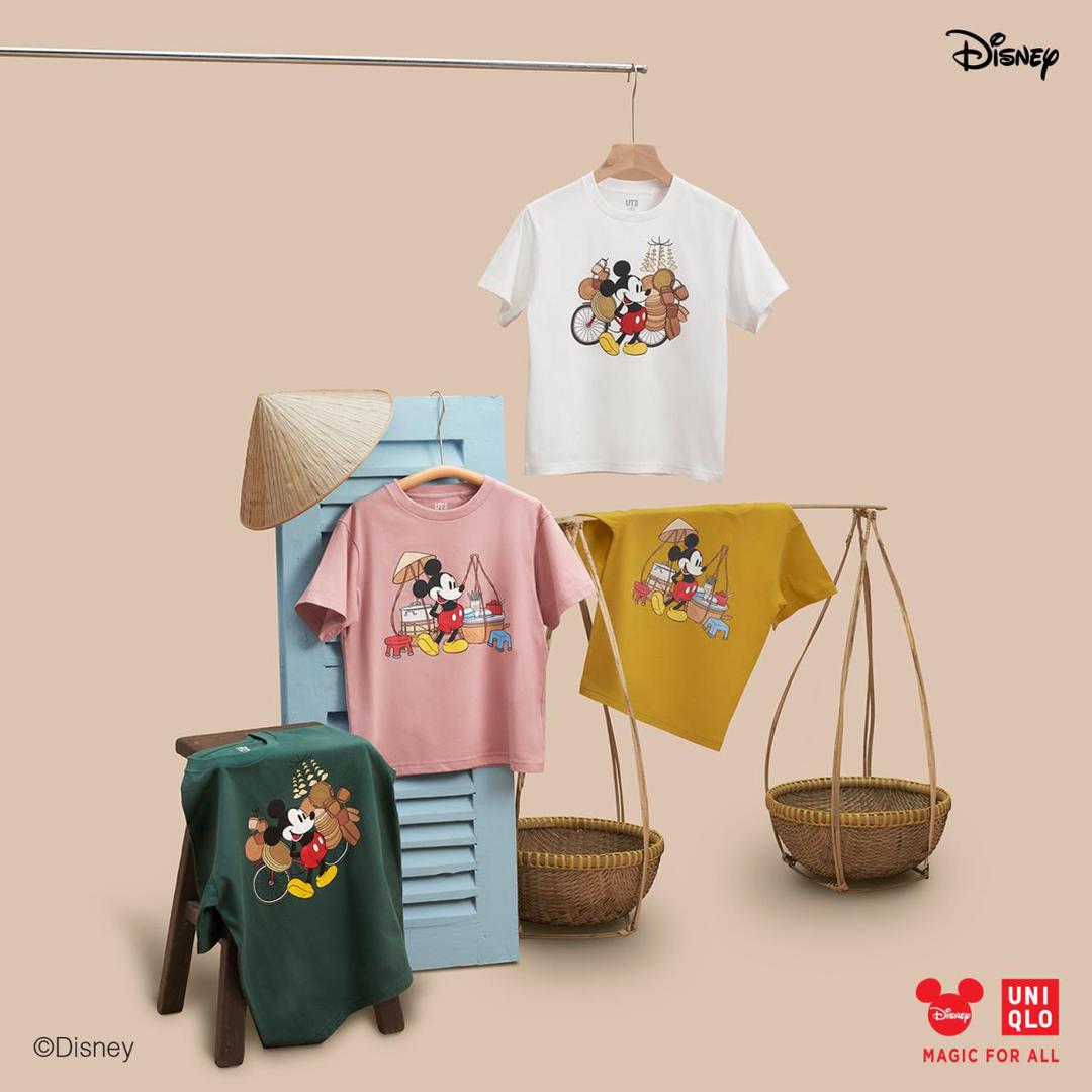 UNIQLO sắp ra mắt bộ sưu tập áo thun chuột Mickey buôn thúng bán bưng đậm nét Việt Nam vào 25/07 