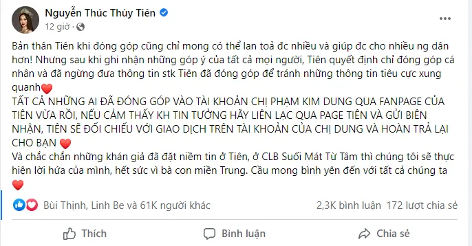 Thùy Tiên đã vi phạm quy định gì về kêu gọi từ thiện ?