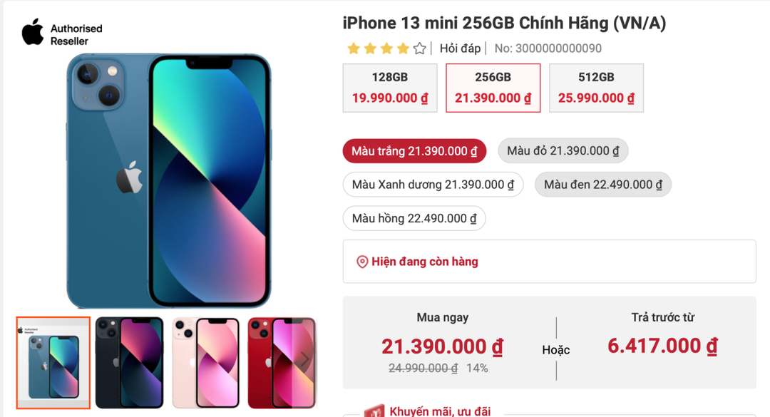 iPhone 13 giảm giá 3,6 triệu đồng