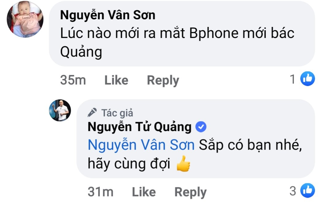 Bphone mới sắp ra mắt hay sao?