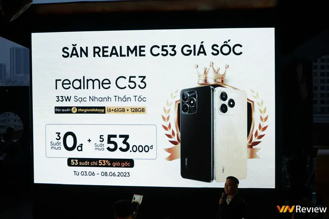 realme tuyên bố đạt 6.500 đơn đặt hàng chỉ sau 72 giờ mở bán realme C53, lọt top smartphone bán chạy nhất tại Thế Giới Di Động