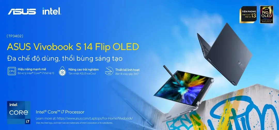 ASUS ra mắt loạt laptop OLED mới tại Việt Nam dùng bộ vi xử lý Intel Core thế hệ 13: mạnh hơn, mát hơn, pin trâu hơn