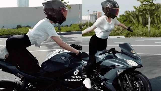 "Nữ hoàng nội y" Ngọc Trinh bị mời lên làm việc sau clip lái moto thả 2 tay