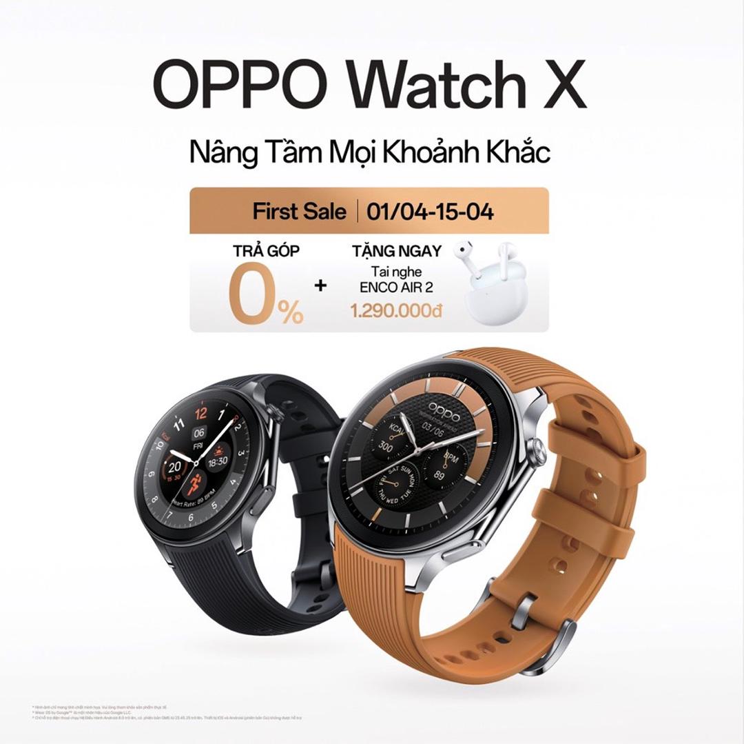 OPPO quay trở lại “chiến trường” smartwatch Việt Nam bằng mẫu Watch X: mặt tròn cổ điển, độ bền quân đội, chip Snapdragon, chạy Wear OS, pin tối đa tới 12 ngày, giá 7,49 triệu đồng