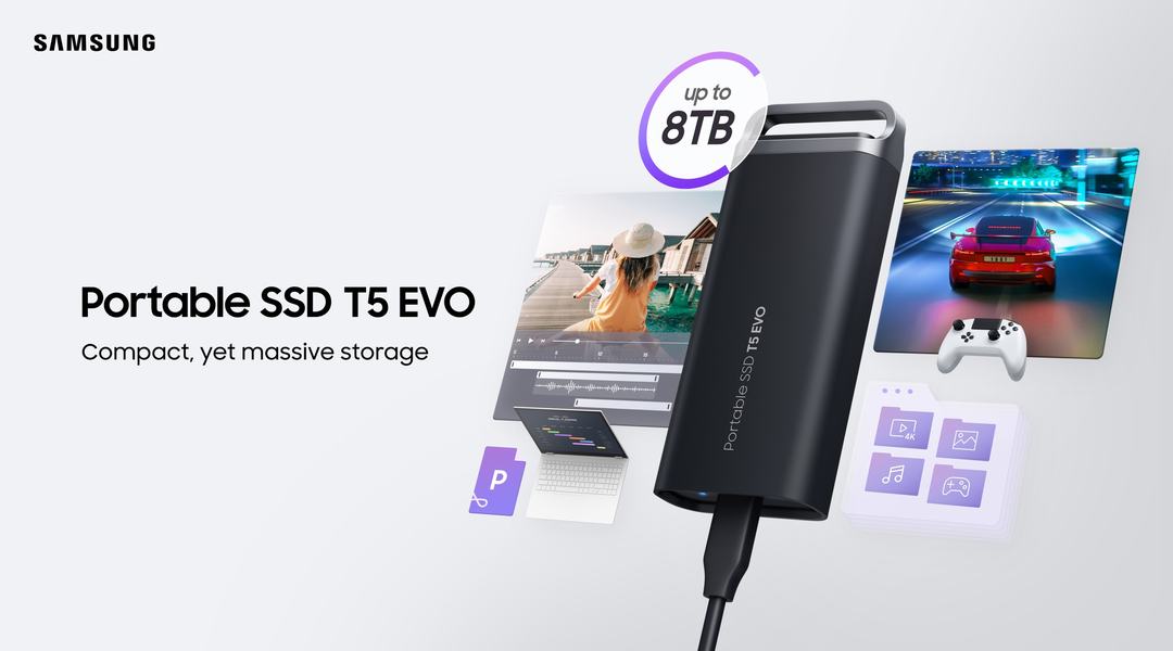 Samsung SSD T5 EVO ra mắt: ổ cứng SSD di động nhỏ gọn, dung lượng tới 8TB, chịu được thả rơi 2 mét