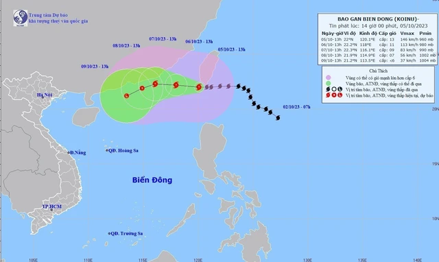 Bão KOINU chính thức vào biển Đông, trở thành bão số 4