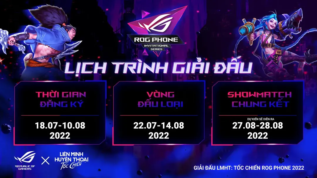 ASUS ROG và VNG công bố giải đấu ROG Phone Invitational Series 2022 bộ môn Tốc Chiến 