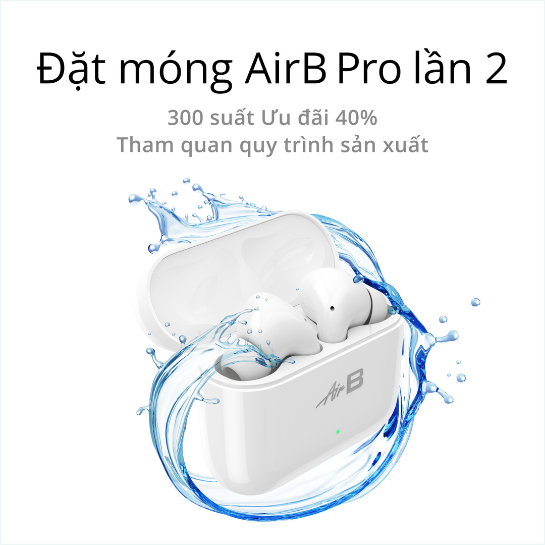 Tai nghe không dây AirB Pro chống nước, chống ồn ANC, giá chỉ 2,99 triệu