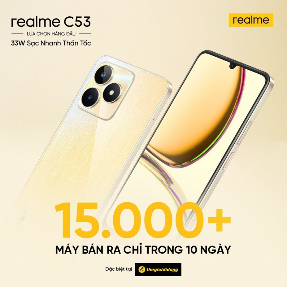 realme C53 có thêm bản RAM 8GB, bộ nhớ trong 256GB, chính thức mở bán riêng tại Thế Giới Di Động