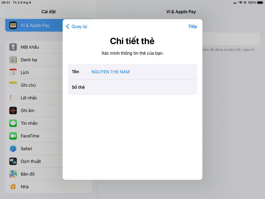 Cách thêm thẻ ngân hàng vào ví Apple Pay trên iPad mới nhất 2023