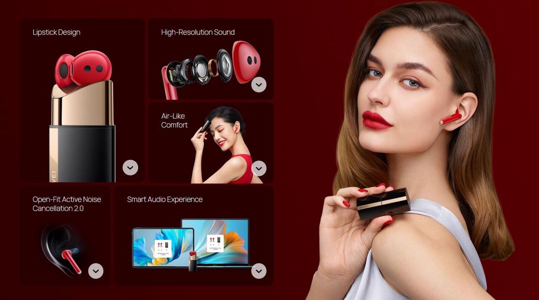 Huawei FreeBuds Lipstick ra mắt: tai nghe true wireless điệu đà với kén sạc như thỏi son