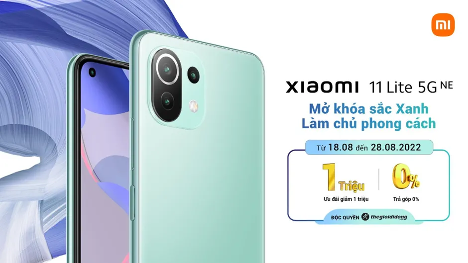 Xiaomi 11 Lite 5G NE có thêm bản màu xanh bạc hà tại Việt Nam, ưu đãi giảm 1 triệu đồng 