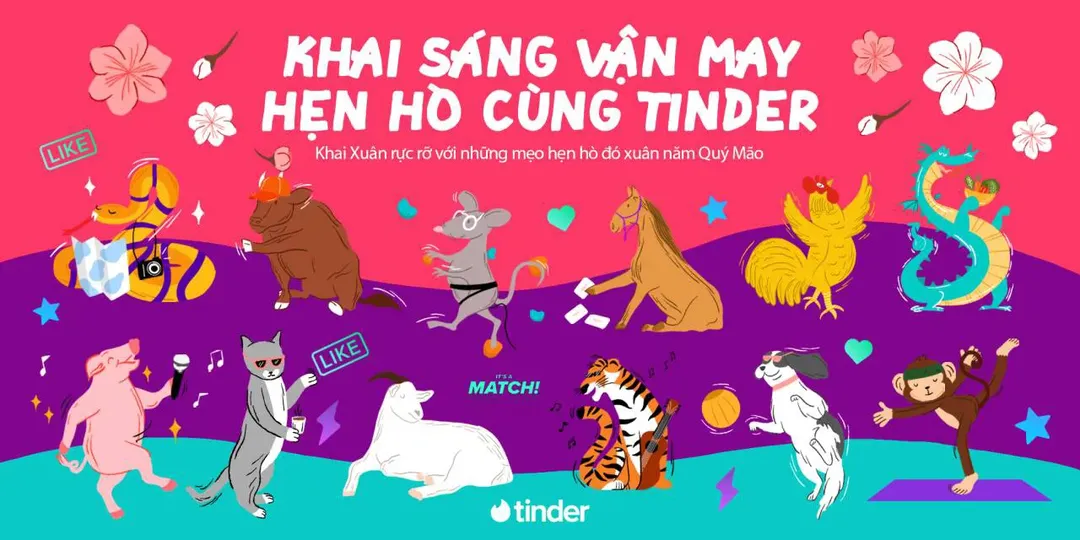 Tinder khai sáng vận may hẹn hò của 12 con giáp trong năm 2023