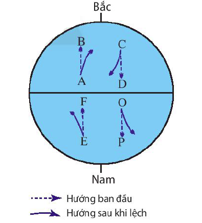 Trái đất quay quanh trục của nó, tại sao người ở bán cầu Bắc lại chuyển động lệch về bên phải còn người ở bán cầu nam lệch về bên trái?