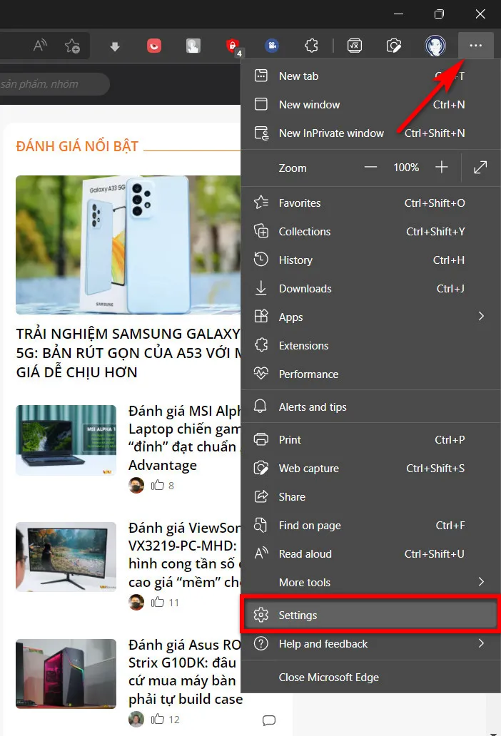 Cách xóa cache (bộ nhớ tạm) trên trình duyệt Microsoft Edge