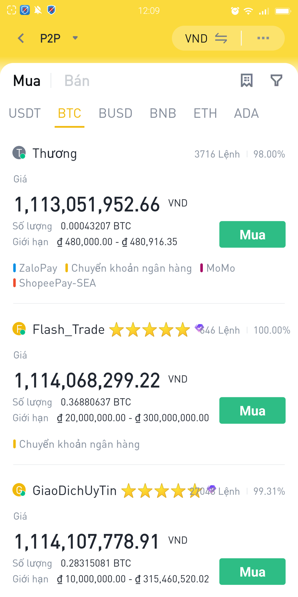 Hướng dẫn mua Bitcoin và các đồng tiền số Altcoin bằng tiền Việt trên Binance P2P