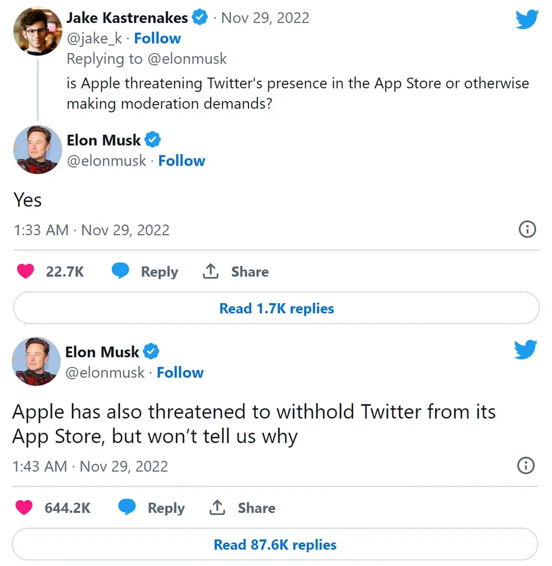 Elon Musk tố Apple chèn ép Twitter, cắt giảm quảng cáo