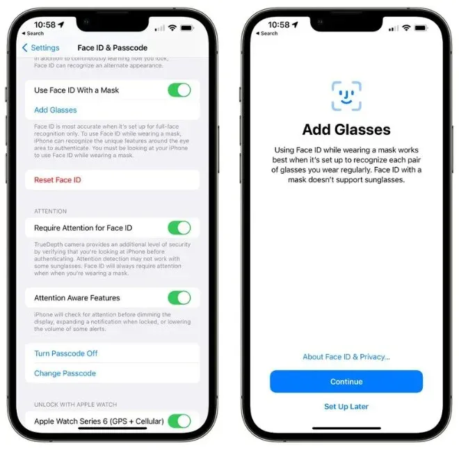 iOS 15.4 hỗ trợ mở khoá khuôn mặt Face ID khi đeo khẩu trang