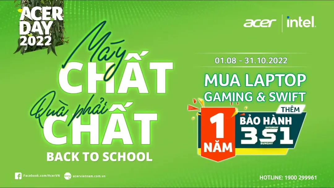 Acer Back To School 2022 “Máy chất quà phải chất”- chương trình ưu đãi laptop gaming và Swift cho năm học mới