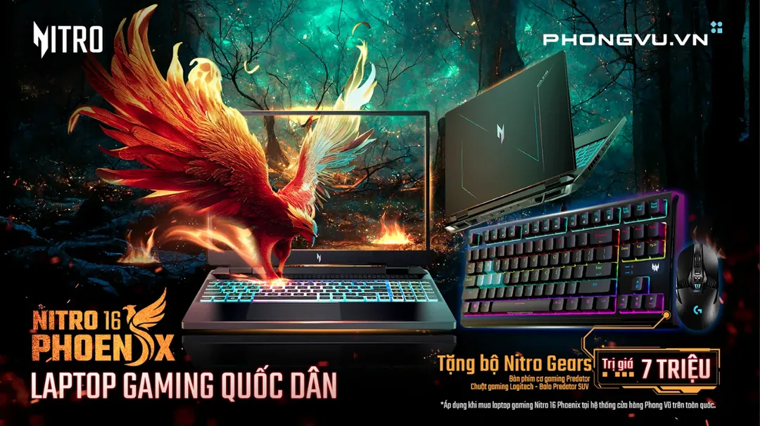 Sắm laptop gaming quốc dân 2023 Nitro 16 Phoenix RTX 4050 nhận Nitro Gears trị giá 7 triệu đồng 