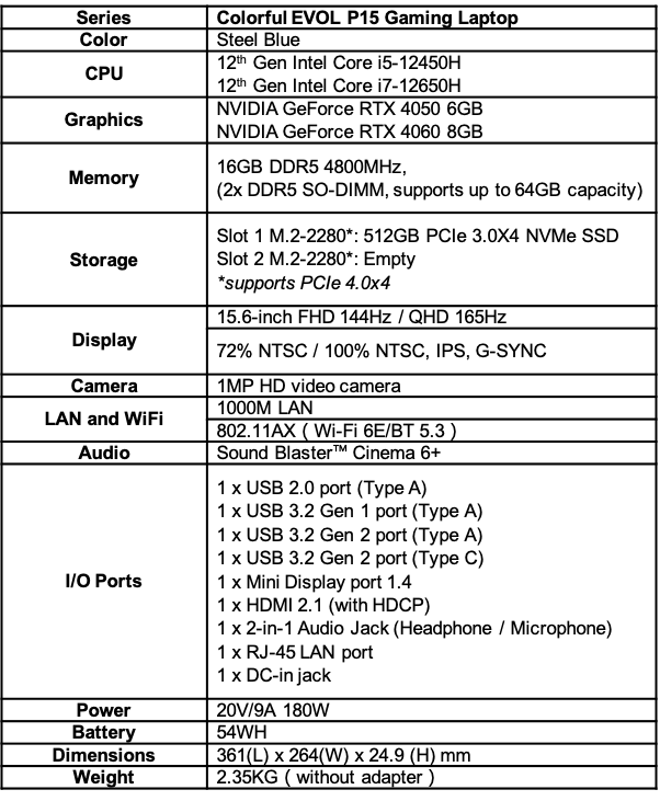 Colorful ra mắt laptop gaming EVOL P15: Đẹp hơn, tản nhiệt khủng