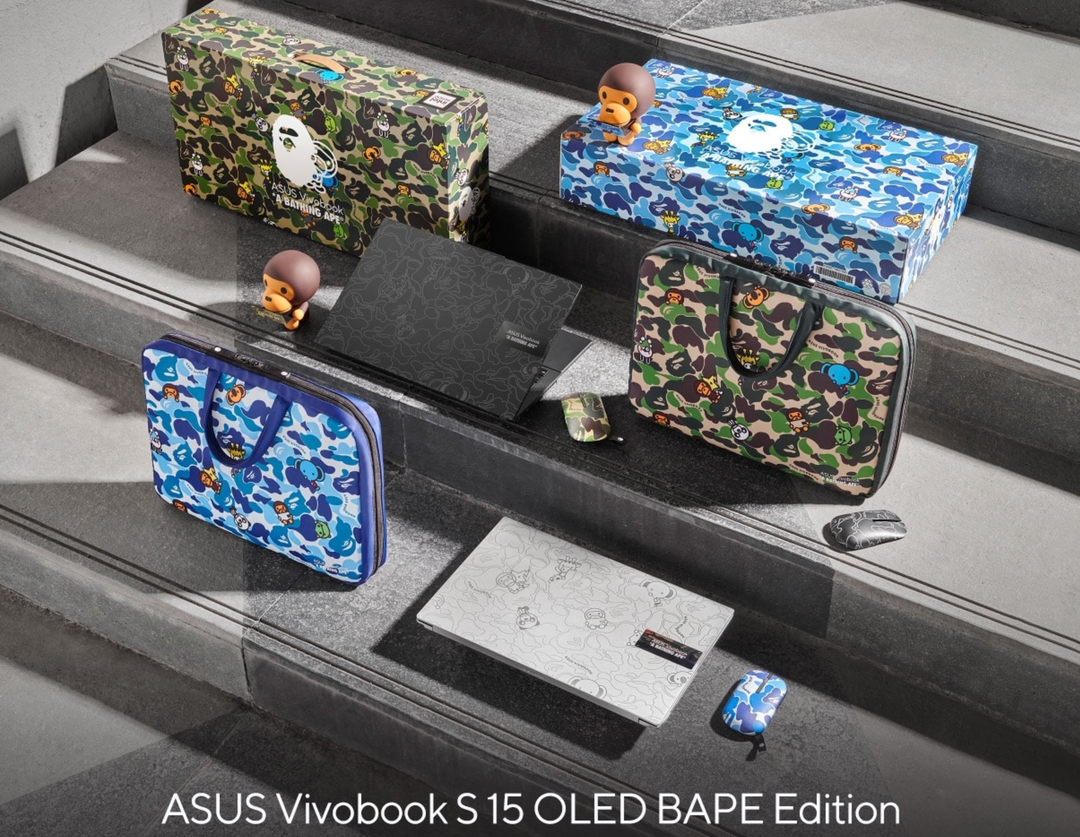 ASUS hợp tác cùng hãng thời trang đường phố Nhật Bản BAPE trình làng Vivobook S 15 OLED Bape Edition cực kì nổi bật