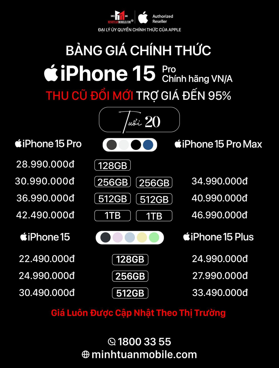 Minh Tuấn Mobile tung đặc quyền “thu cũ đến 95%” cho người dùng đặt mua iPhone 15 Series