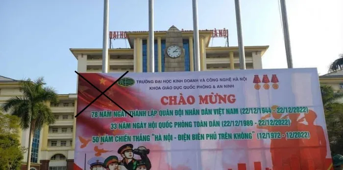 Pano có cờ Trung Quốc, 2 cán bộ Đại học Kinh doanh và Công nghệ Hà Nội bị xử lý sao?