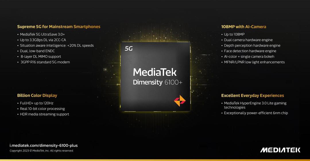 MediaTek “khoe” 6 tính năng nổi bật của Dimensity 6100+