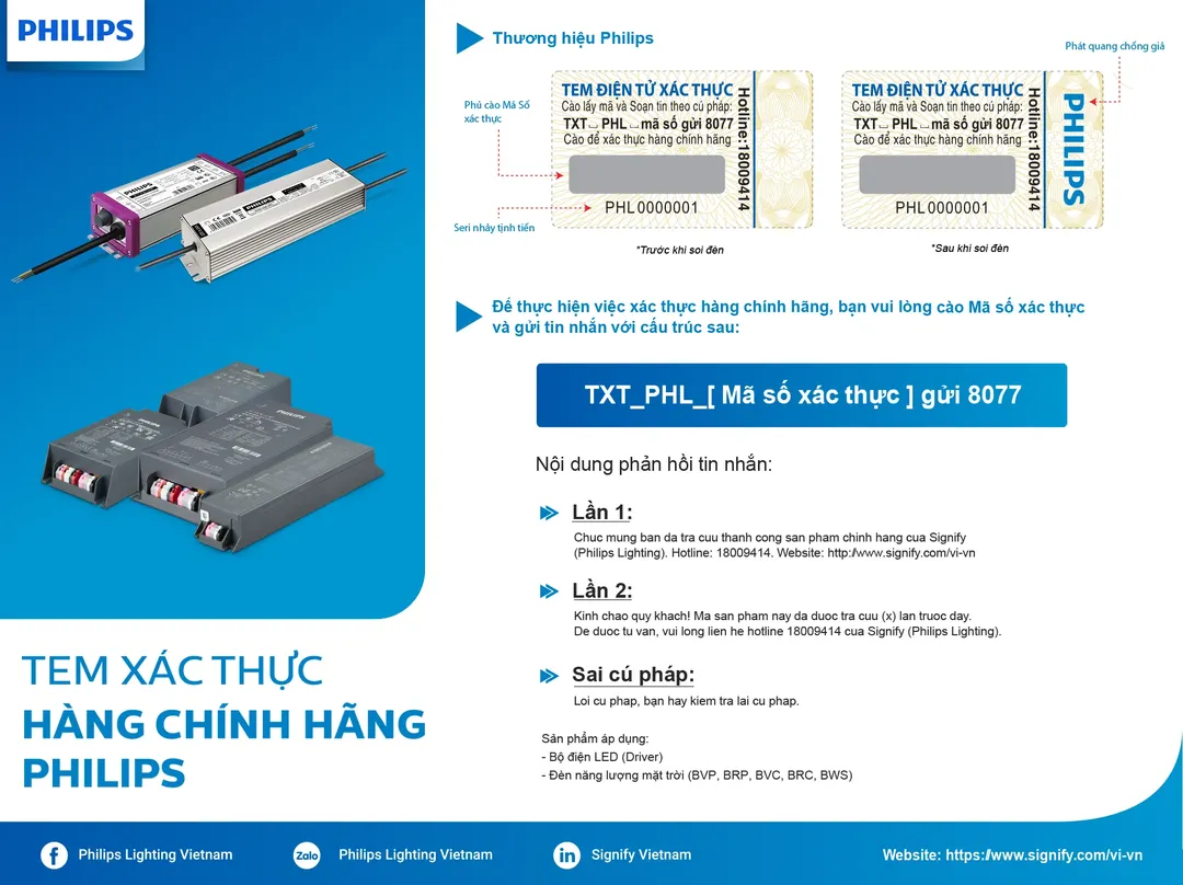 Signify bảo vệ an toàn cho người dùng với tem xác thực hàng chính hãng