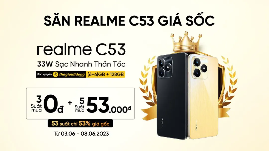 realme C53 xác nhận ra mắt vào đầu tháng 6 này: sạc nhanh 33W, camera 50MP, cơ hội mua giá 0 đồng