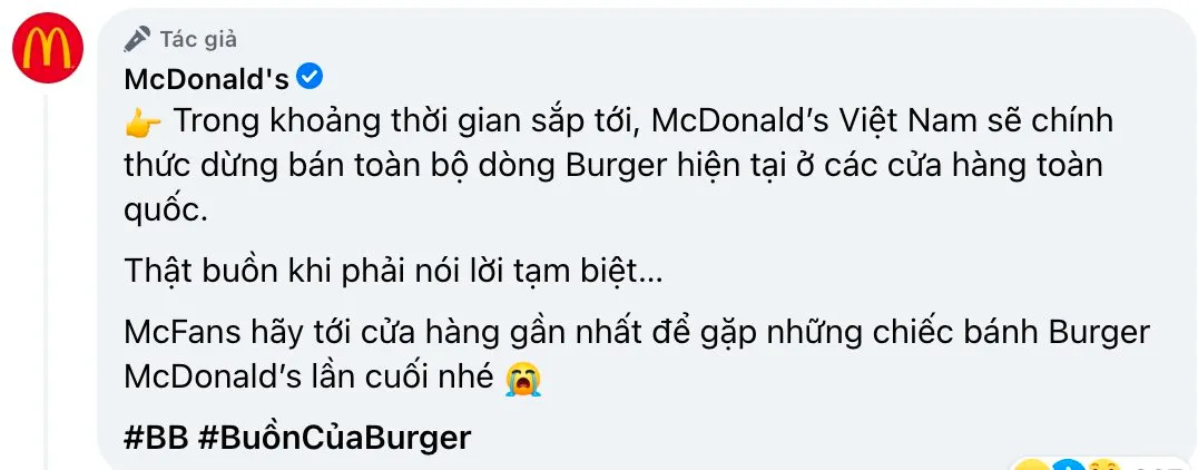 Làm mưa làm gió trên toàn cầu, vì sao McDonald's phải ngừng bán toàn bộ dòng burger tại Việt Nam?