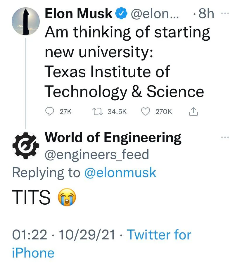 Tên viết tắt trường đại học mới Elon Musk định mở khiến cư dân mạng hihi, haha