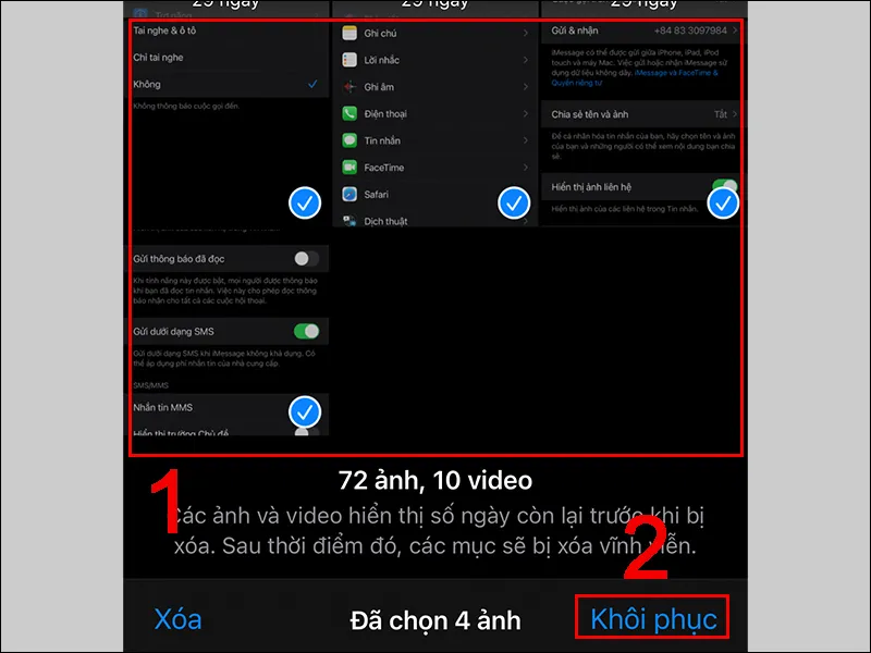 Cách lấy lại ảnh đã xóa trên iPhone không cần tải ứng dụng